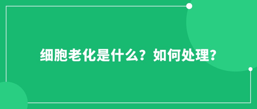 細胞老化是什么？如何處理？